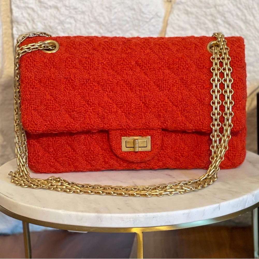 Red/coral Tweed Quilted 2.55 Reissue Flap